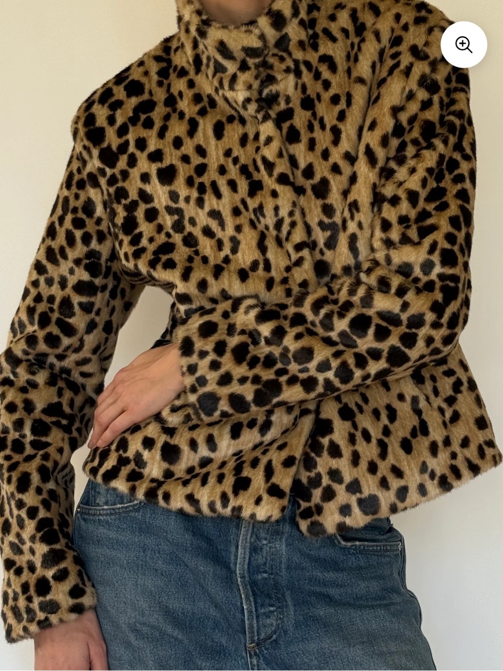 Faux fur cheetah vintage coat